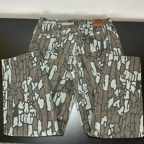 Vtg Cabela’s Trebark Camo Hunting Denim Jeans Sz 36 Outdoor Shooting Made in USA - Picture 3 of 11